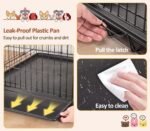Portable Single Door Dog Crate, Durable Metal Wire Cage with Removable Tray - Image 4