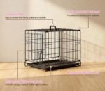 Portable Single Door Dog Crate, Durable Metal Wire Cage with Removable Tray - Image 6