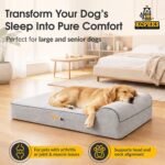 KOPEKS Orthopedic Memory Foam Dog Bed 7" Inch Thick Extra Large Dog Bed With Pillow Grey 50"x34"x10" Includes Waterproof Liner & Durable Removable Cover With Smart Design - Image 3