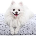 KSIIA Washable Dog Bed Medium Size Dog Crate Bed Plush Pet Mat 29″x21″ Gray