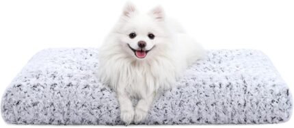 KSIIA Washable Dog Bed Medium Size Dog Crate Bed Plush Pet Mat 29"x21" Gray