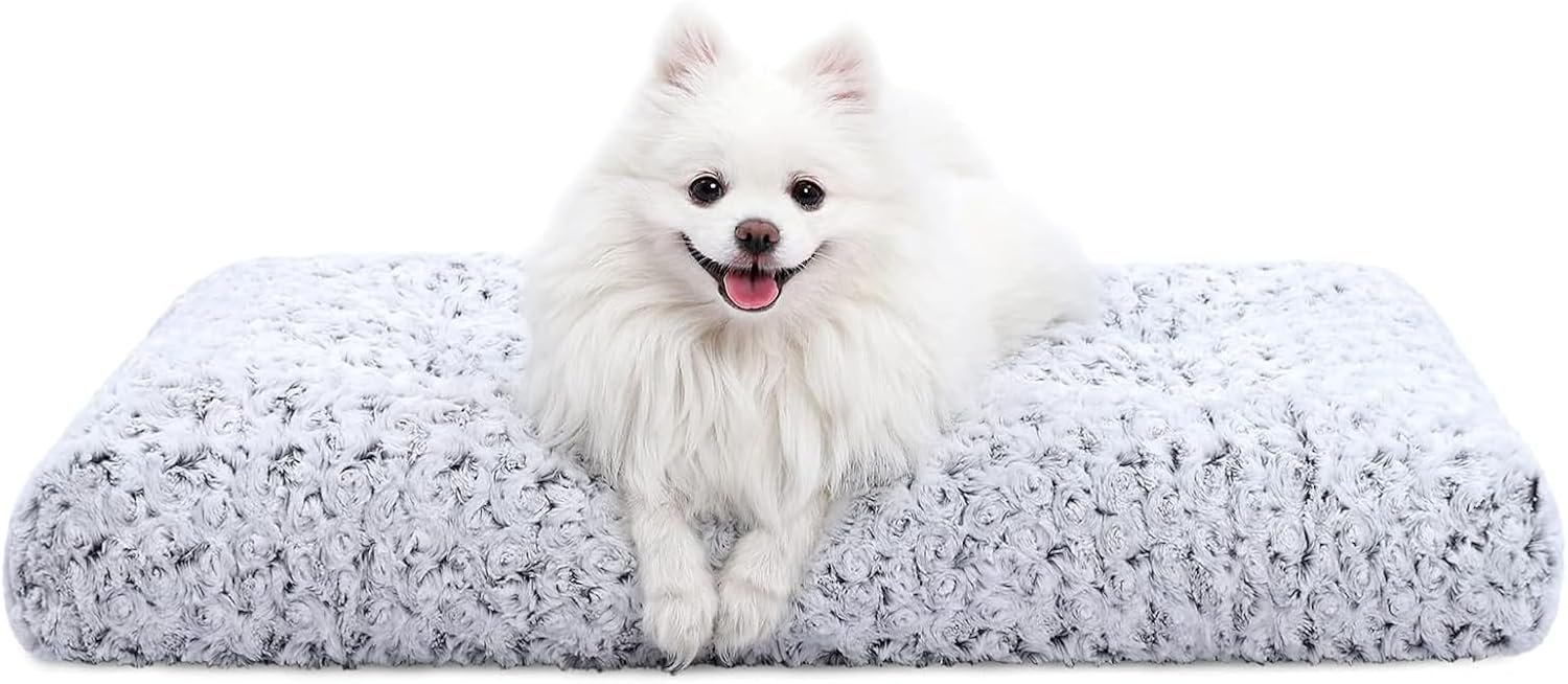 KSIIA Washable Dog Bed Medium Size Dog Crate Bed Plush Pet Mat 29″x21″ Gray KSIIA Washable Dog Bed Medium Size Dog Crate Bed Plush Pet Mat 29″x21″ Gray