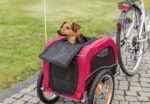 TRIXIE Dog Trailer for Bicycles, Dog Bike Trailer for Small Dogs up to 33 lbs, Quick Set-up and Fold Down, Red - Image 3