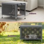 Medium Elevated Dog Crate with Removable Cover, Stainless Steel Dog Kennel - Image 7