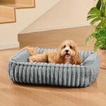 Small Dog Bed Calming Cat Bed for Indoor Cats 20’’x16’’Sage Grey - Image 3