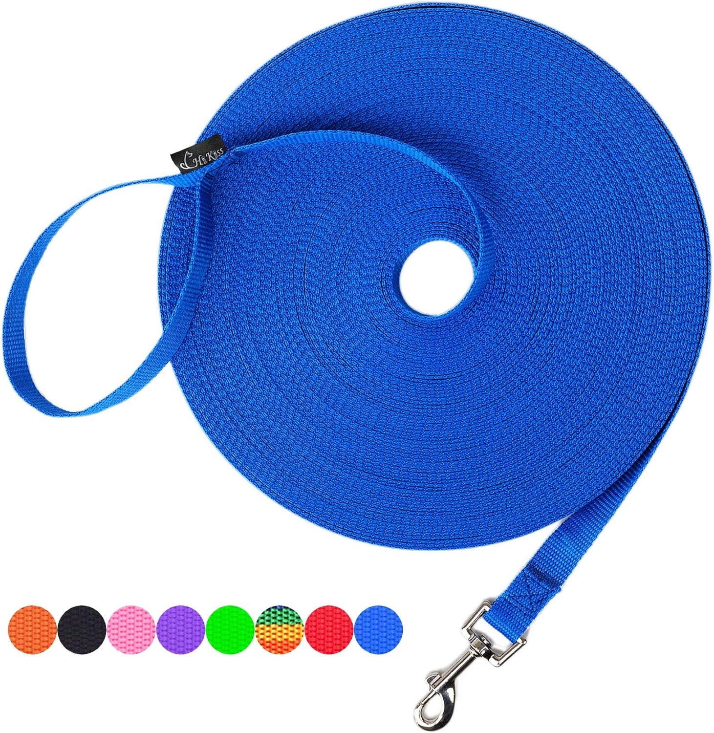 Hi Kiss Dog/Puppy Obedience Recall Training Agility Lead – 15ft, 20ft, 30ft, 50ft, 100ft Training Leash – Great for Play, Camping, or Backyard Blue – 30 Feet Hi Kiss Dog/Puppy Obedience Recall Training Agility Lead – 15ft, 20ft, 30ft, 50ft, 100ft Training Leash – Great for Play, Camping, or Backyard Blue – 30 Feet