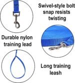 Hi Kiss Dog/Puppy Obedience Recall Training Agility Lead - 15ft, 20ft, 30ft, 50ft, 100ft Training Leash - Great for Play, Camping, or Backyard Blue - 30 Feet - Image 3