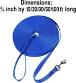 Hi Kiss Dog/Puppy Obedience Recall Training Agility Lead - 15ft, 20ft, 30ft, 50ft, 100ft Training Leash - Great for Play, Camping, or Backyard Blue - 30 Feet - Image 4