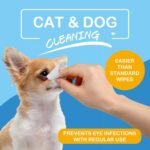 OPULA Dog Eye Wipes Biodegradable, Hypoallergenic Cat Dog Eye Cleaner, Pet Tear Stain Remover Wipes | Wrinkle, Face, Eye Cleaner Pads to Gently Remove Discharge, Crust | Unscented Pet Tear Wipe -300PZ - Image 3