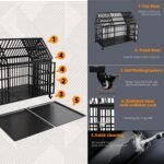58 inch Heavy Duty Dog Crate, New Upgraded Reinforced for Large Dogs,XXL Dog Crate for High Anxiety Dogs/Max Load Capacity 250lbs/Double Door with Wheels - Image 4