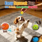 HOLYSTEED Latex Squeaky Dog Toys for Small Dogs, Mini Breed, 2.2" Flat Ball - Image 4