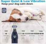 Casfuy 6-Speed Dog Nail Grinder - Newest Enhanced Pet Nail Grinder Super Quiet Rechargeable Electric Dog Nail Trimmer Painless Paws Grooming & Smoothing Tool for Large Medium Small Dogs (Blue) - Image 4