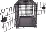 Amazon Basics Portable, Foldable Metal Wire Dog Crate with Removable Tray, Double Door, Divider Panel, 24" x 18" x 20", Black - Image 3