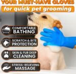 2-in-1 Cat and Dog Washing Gloves with 3000 Soft Bristles (Blue) - Image 4