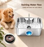 ONEFACE 4.5Gal Dog Water Fountain, 304 Stainless Steel, Quiet Large Dogs - Image 7
