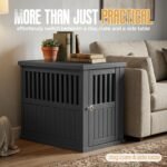 30 Inch Small Dog Crate Furniture, Black - Image 2