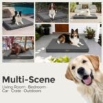 Sytopia Outdoor Dog Bed for Large Sized Dogs, 42“ Canvas Waterproof Pet Bed with Removable Washable Cover, XL Cooling Mat for Patio, Crate, Camping, Travel & Home, Gray - Image 6