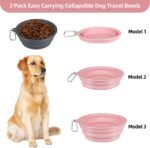 Kytely Collapsible Dog Bowls X-Large (1500ml), 2 Pack Foldable Travel Bowls, Portable Dog Water Food Bowl with Clasp, Pet Feeding Cup Dish for Traveling, Walking, Hiking (Pink+Grey) - Image 4