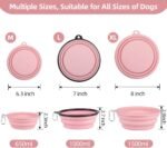 Kytely Collapsible Dog Bowls X-Large (1500ml), 2 Pack Foldable Travel Bowls, Portable Dog Water Food Bowl with Clasp, Pet Feeding Cup Dish for Traveling, Walking, Hiking (Pink+Grey) - Image 6