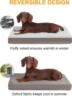KSIIA Orthopedic Dog Bed for Small Dogs with Waterproof Lining, Grey, 21x13 - Image 4