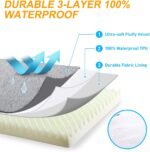 KSIIA Orthopedic Dog Bed for Small Dogs with Waterproof Lining, Grey, 21x13 - Image 5