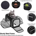TSA Airline Approved Large Pet Travel Carrier,4 Sides Expandable with 2 Mesh Pockets,3 Entry, Soft Sided Collapsible Dog Carrier for 2 Cats,Kittens,Puppies,Dog, X-Large, Black & White - Image 5