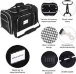 TSA Airline Approved Large Pet Travel Carrier,4 Sides Expandable with 2 Mesh Pockets,3 Entry, Soft Sided Collapsible Dog Carrier for 2 Cats,Kittens,Puppies,Dog, X-Large, Black & White - Image 6