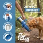 PupFlask Pro Portable Insulated Dog Water Bottle, Stainless Steel Bowl - Image 2