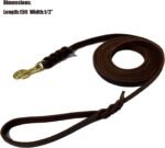 LWBMG Long Leather Dog Leash 15ft, Heavy Duty Dog Leash, Strong Sturdy Genuine Leather Braided Dog Leash, Soft and Comfortable Leather Leash for Medium and Small Dogs Training - Image 3