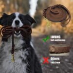 LWBMG Long Leather Dog Leash 15ft, Heavy Duty Dog Leash, Strong Sturdy Genuine Leather Braided Dog Leash, Soft and Comfortable Leather Leash for Medium and Small Dogs Training - Image 4
