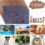 8 Pcs Dog Towel for Drying, 40 x 24 Inch, Dog Paw and Bone, Brown, Gray - Image 6