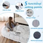 WROS Human Dog Bed for Adult, 71"x45"x12" Giant Calming Nest Beds, Grey - Image 4