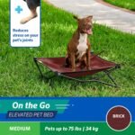 Coolaroo On-The-Go Elevated Dog Bed - Foldable Pop-Up Travel Dog Bed with Breathable, Moisture-Resistant Fabric, Carry Bag Included, Lightweight & Portable, Brick, Medium - Image 3