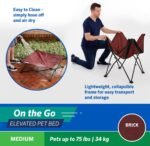 Coolaroo On-The-Go Elevated Dog Bed - Foldable Pop-Up Travel Dog Bed with Breathable, Moisture-Resistant Fabric, Carry Bag Included, Lightweight & Portable, Brick, Medium - Image 5
