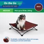 Coolaroo On-The-Go Elevated Dog Bed - Foldable Pop-Up Travel Dog Bed with Breathable, Moisture-Resistant Fabric, Carry Bag Included, Lightweight & Portable, Brick, Medium - Image 6