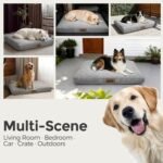 Sytopia Indestructible Dog Bed 42" XL, Chew Proof Dog Bed, Orthopedic Waterproof Pet Bed, Chew-Resistant Dog beds Large Sized Dog 90 lbs, Washable Indoor & Outdoor Dog pad, Light Grey - Image 5