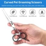 Professional Curved Dog Grooming Scissors with Rounded Tips, Cat Shears, 4CR Stainless Steel Curved Blades, Pet Home Grooming Tools - Image 3
