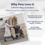 TRIXIE Foldable Pet Stroller for Cats and Dogs, Pet Carrier Strolling Cart with Weather Cover, Storage Basket, Cup Holder, Black - Image 4