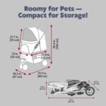 TRIXIE Foldable Pet Stroller for Cats and Dogs, Pet Carrier Strolling Cart with Weather Cover, Storage Basket, Cup Holder, Black - Image 5