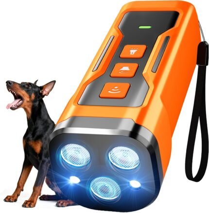 IZNiK Dog Bark Deterrent Devices, Anti Barking Device for Dogs, 3X Ultrasonic Bark Stopper for Neighbors Dog 6 Modes Barks Control Tool, Bark No More for Indoors Outdoors Night Walk Barking Silencer