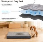 NUPIDA Waterproof Small Dog Bed for Crate with Washable Cover, 23x17, Grey - Image 5
