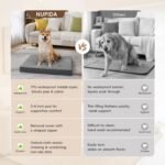 NUPIDA Waterproof Small Dog Bed for Crate with Washable Cover, 23x17, Grey - Image 7