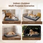 NUPIDA Waterproof Small Dog Bed for Crate with Washable Cover, 23x17, Grey - Image 8