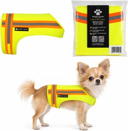 Reflective Dog Vest. High Visibility Yellow Safety Vest for Outdoors. Safeguard Your Dog with Easy to wear Adjustable and Breathable Reflective Gear for Toy or Tiny Breeds (2X-Small)
