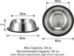 No-tip Stainless Steel Dog Bowls, 34oz, 2-Pack - Image 2