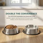 No-tip Stainless Steel Dog Bowls, 34oz, 2-Pack - Image 6