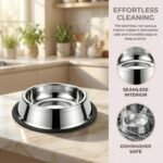 No-tip Stainless Steel Dog Bowls, 34oz, 2-Pack - Image 7