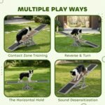 PawHut Wooden Dog Agility Seesaw for Exercise 71" L x 12" W x 12" H Gray - Image 5
