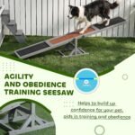 PawHut Wooden Dog Agility Seesaw for Exercise 71" L x 12" W x 12" H Gray - Image 6