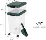 IRIS USA Airtight Pet Food Container, Up to 30 lbs & 11 lbs, Green - Image 4